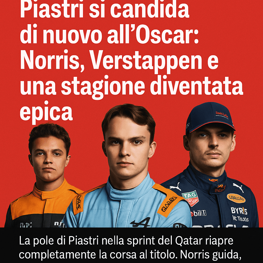 Piastri si candida di nuovo all’Oscar: Norris, Verstappen e una stagione diventata&nbsp;epica